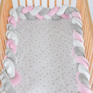 Cangaroo Bettnestchen Braidy geflochten, Bettumrandung 220 x 13 x 3,5 cm rosa 