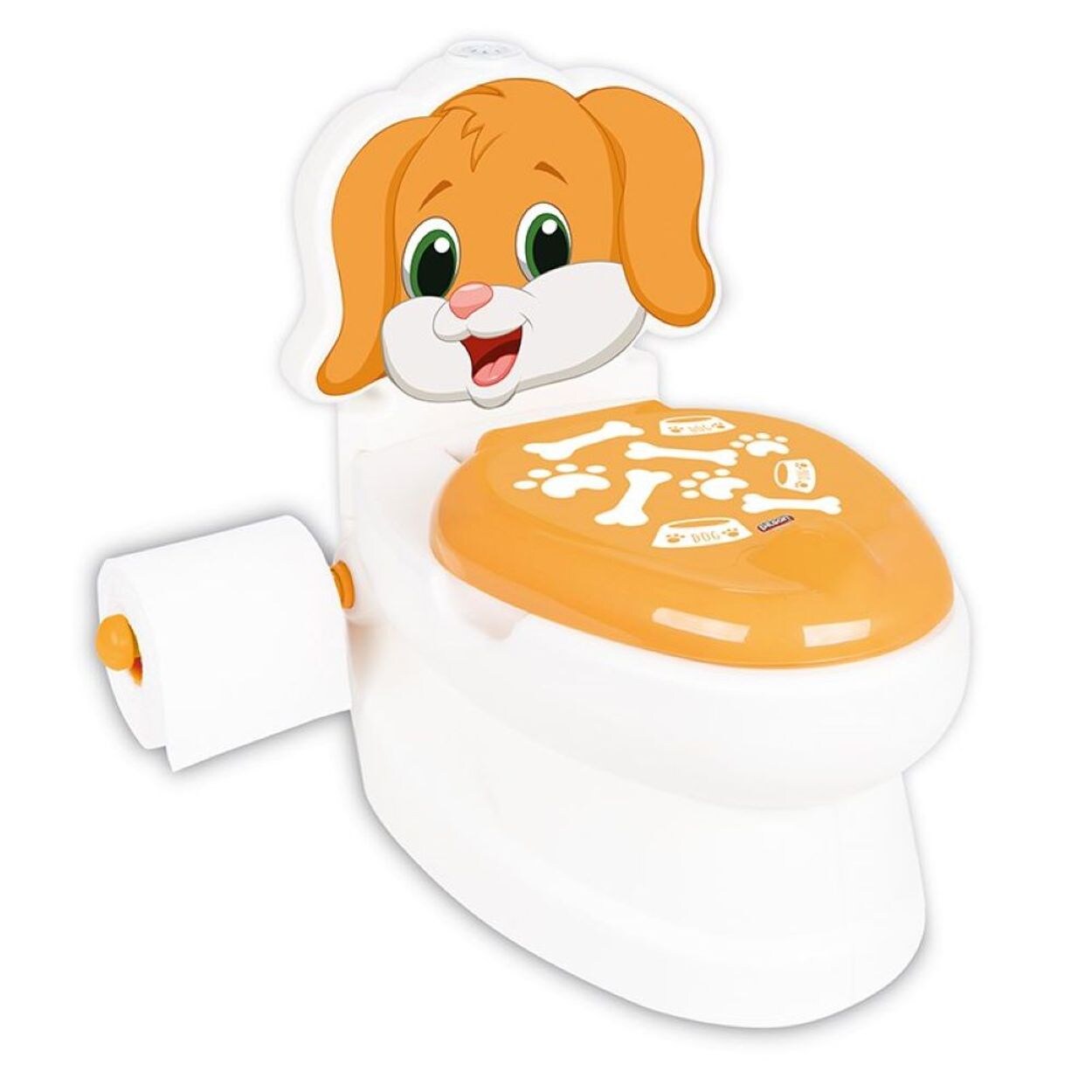 Töpfchen Doggy 07562 Toilettenpapierhalter, Musik, Licht, Behälter braun