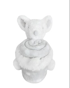 Kikkaboo Babydecke 2 in 1 Geschenkset Kuscheltier 25 cm Kuscheldecke 100 x 70 cm grau 