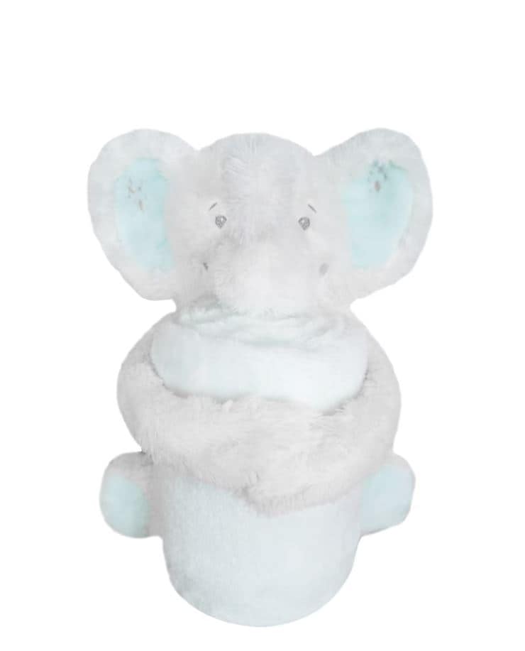 Kikkaboo Babydecke 2 in 1 Geschenkset Kuscheltier 25 cm Kuscheldecke 100 x 70 cm t&uuml;rkis 