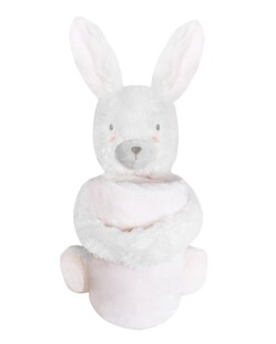 Kikkaboo Babydecke 2 in 1 Geschenkset Kuscheltier 25 cm Kuscheldecke 100 x 70 cm rosa 