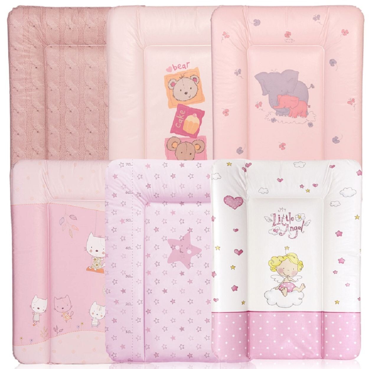 Kinder Wickelauflage Softy 50 x 70 cm waschbar gepolstert erhöhter Rand pink