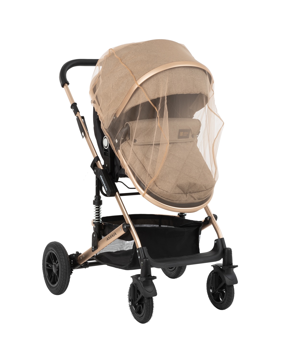 Kikkaboo Moskitonetz Kinderwagen, Insektenschutz, Universalgr&ouml;&szlig;e M&uuml;ckennetz T&uuml;ll beige 