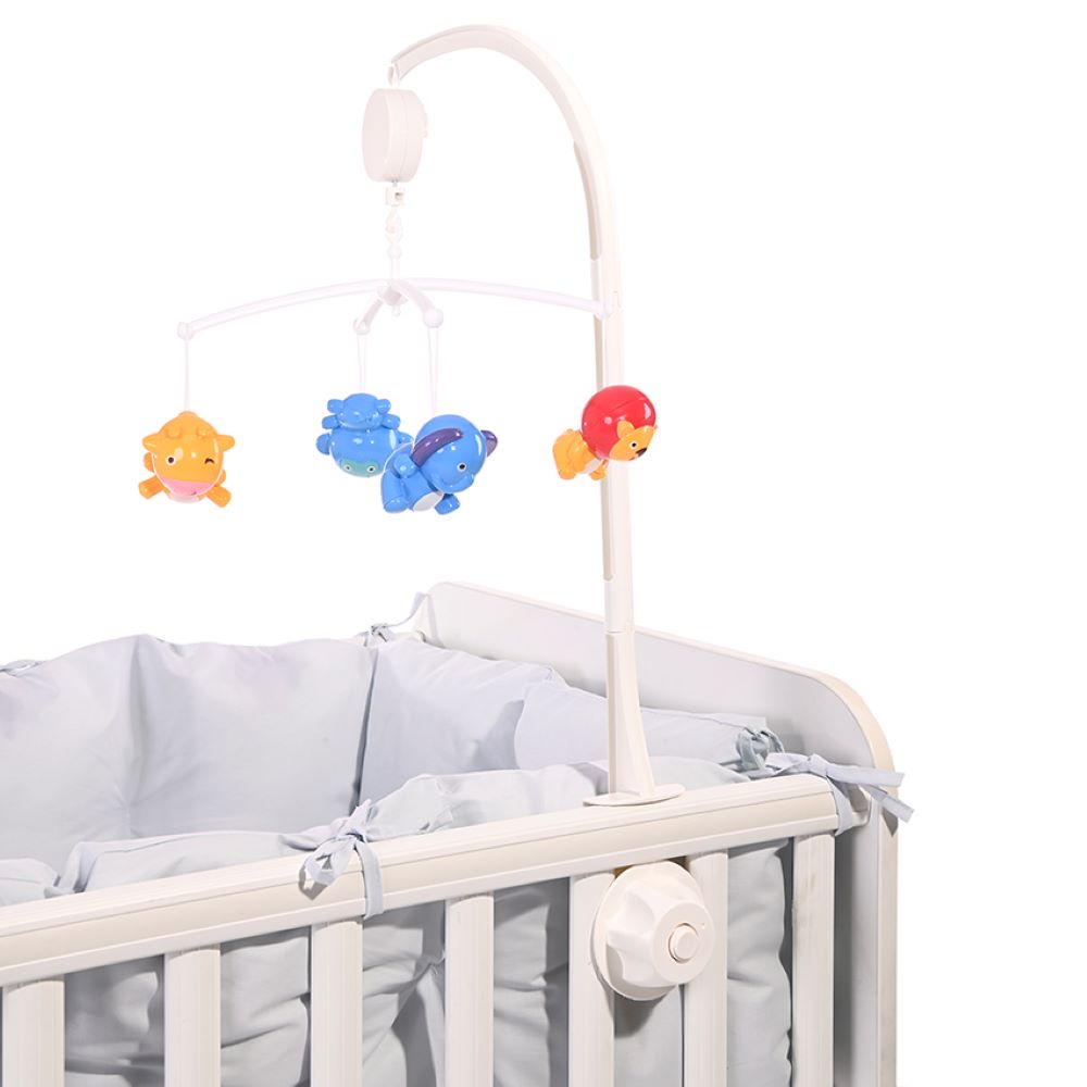 Lorelli Musik Mobile wilde Tiere Melodie vier Tiere abnehmbar Aufzugsmechanismus wei&szlig; 