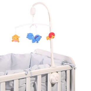 Lorelli Musik Mobile wilde Tiere Melodie vier Tiere abnehmbar Aufzugsmechanismus weiß 