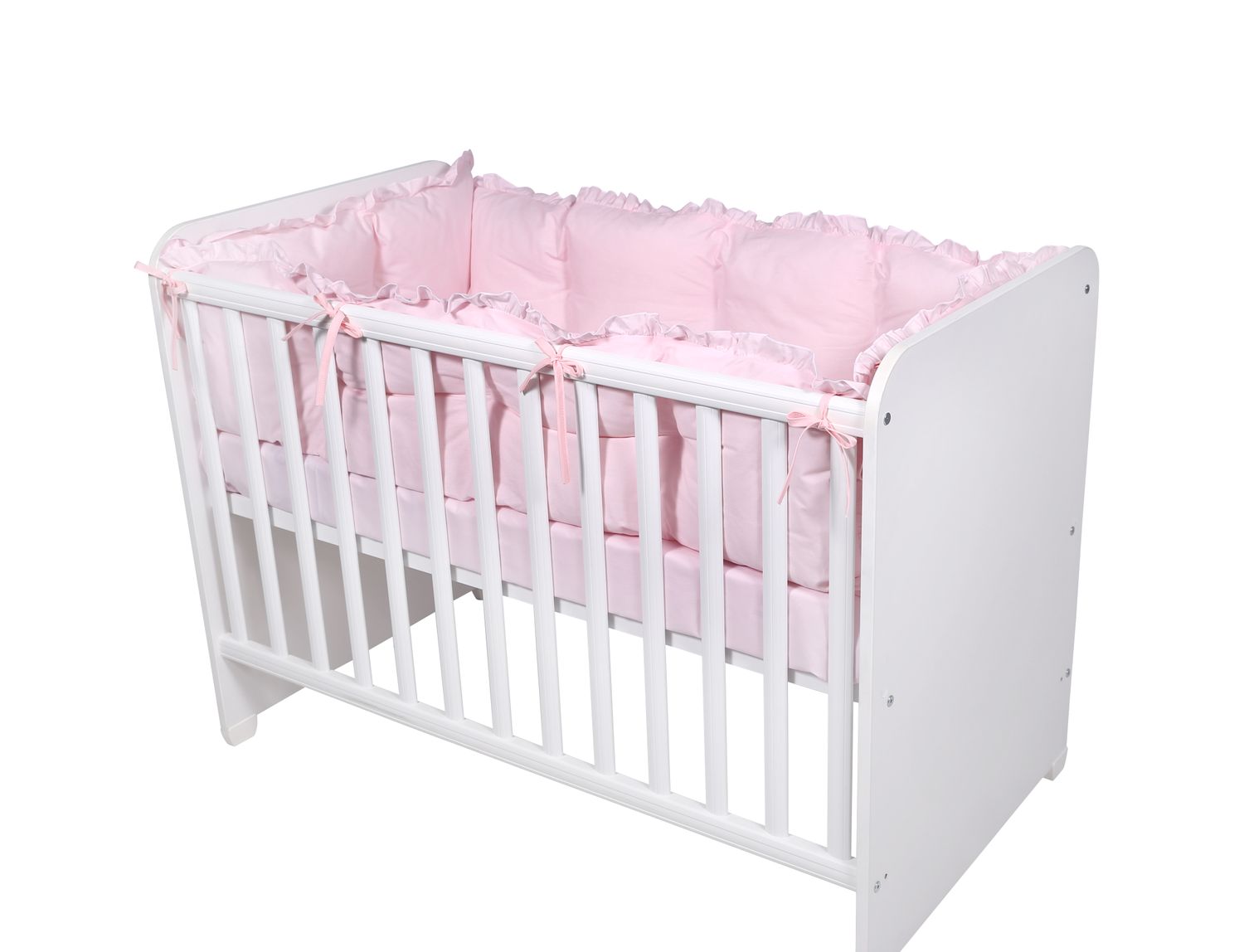 Lorelli Babybett-Nestchen 4-teilig rundum, Babybett 120 x 60 cm, 100% Baumwolle rosa 