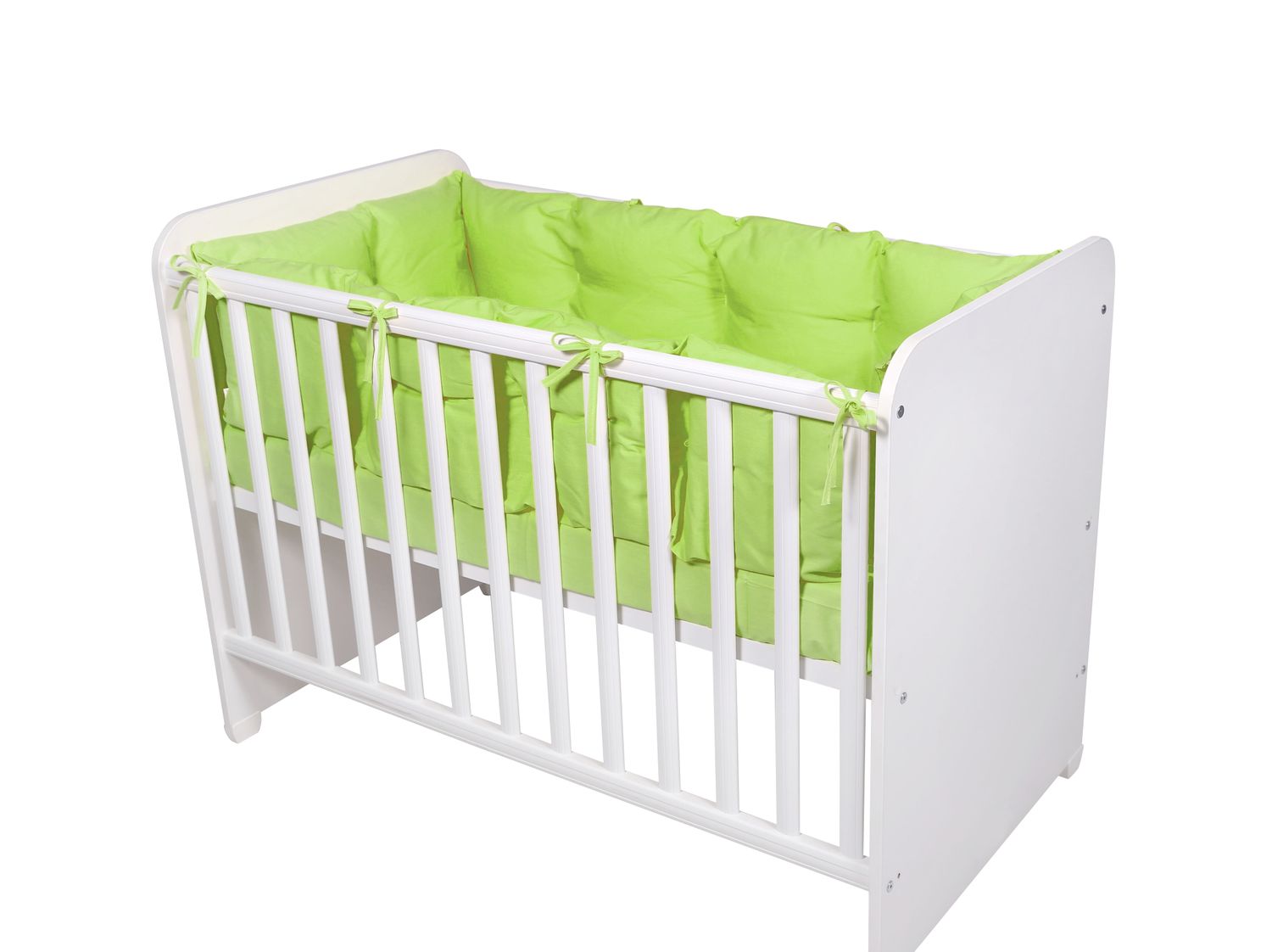 Lorelli Babybett-Nestchen 4-teilig rundum, Babybett 120 x 60 cm, 100% Baumwolle gr&uuml;n 