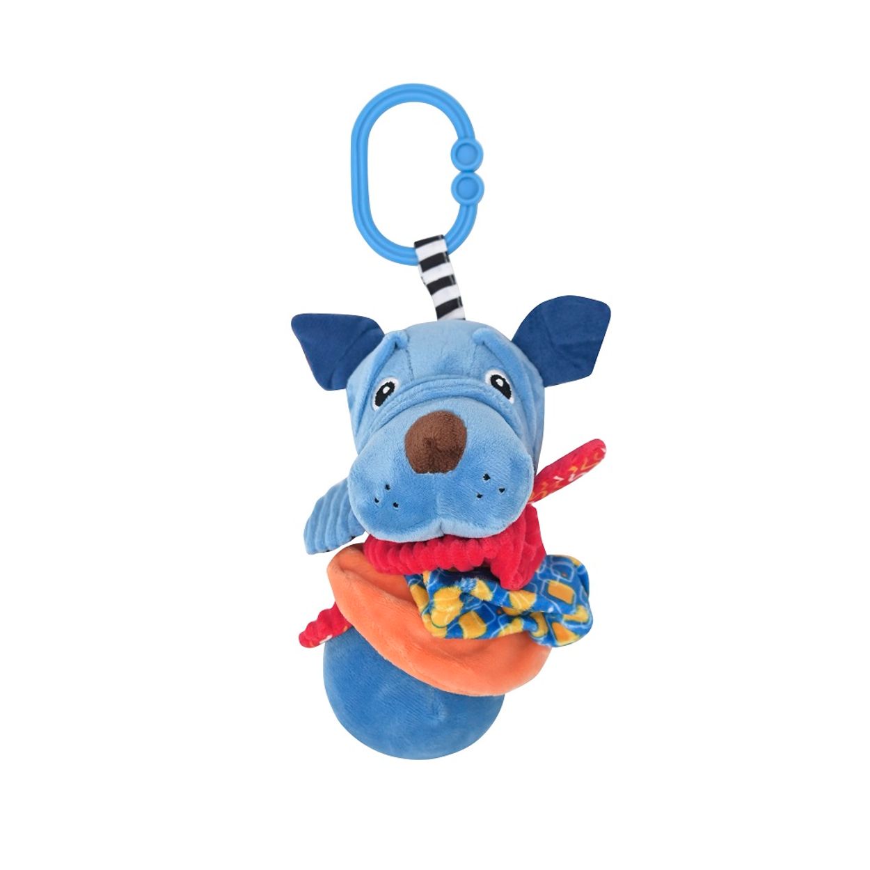 Lorelli Baby Pl&uuml;schtier, Vibration, C-Ring, Faltenzonen, Greifling, Spielbogen blau 