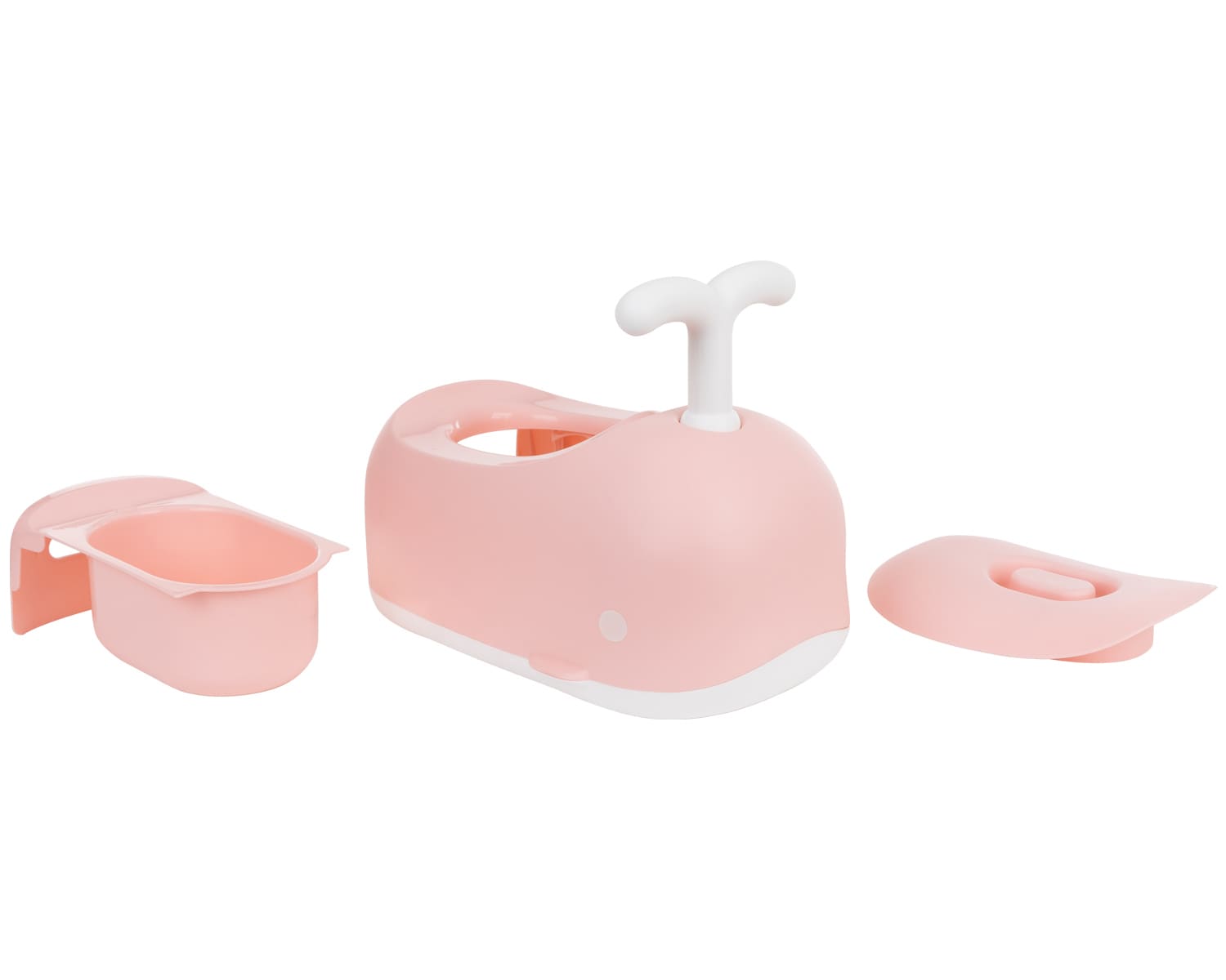 Kikkaboo T&ouml;pfchen Wal, Beh&auml;lter abnehmbar, Deckel, rutschfeste Basis, Spielgriff rosa 