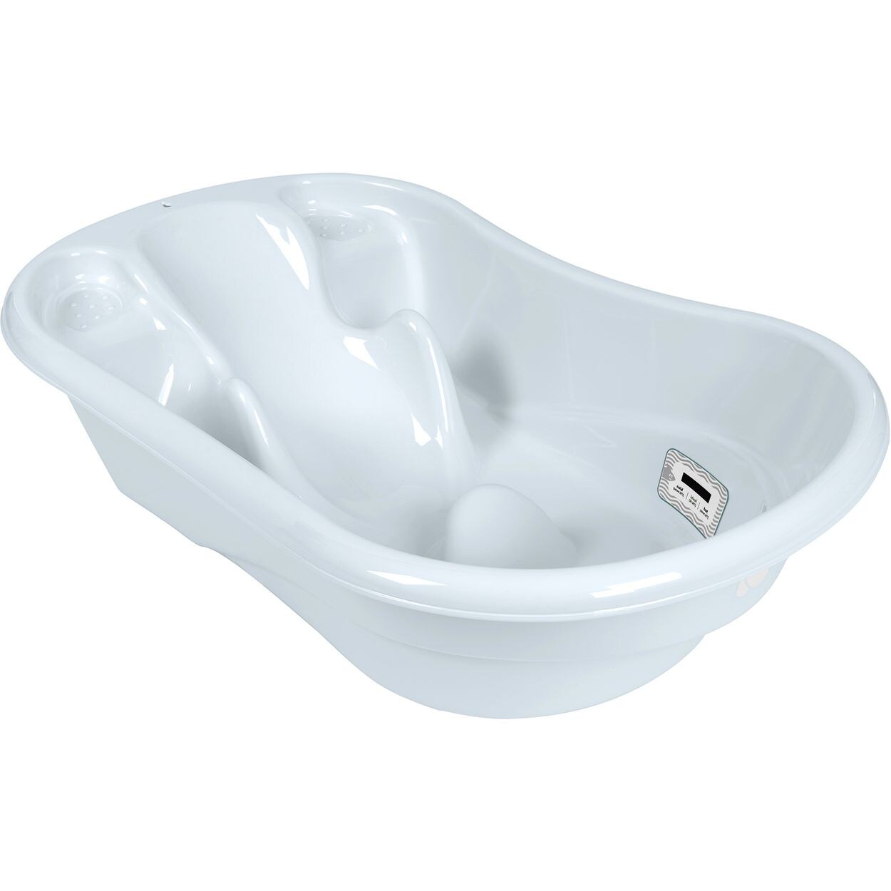 Kikkaboo Babybadewanne Hippo anatomisch geformt, 94 cm, integrierter Thermometer blau
