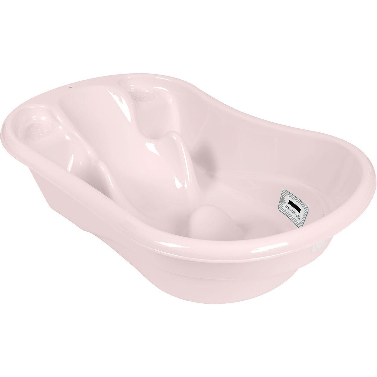Kikkaboo Babybadewanne Hippo anatomisch geformt, 94 cm, integrierter Thermometer rosa