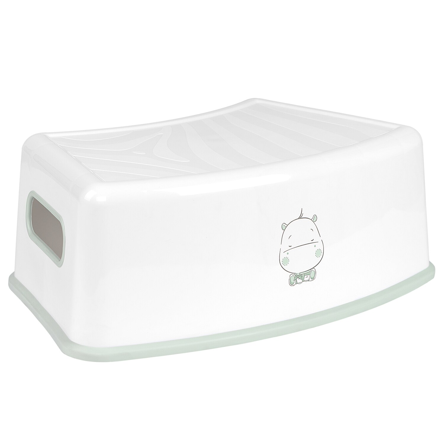 Kikkaboo Kinder Badhocker Hippo einstufiger Tritthocker, rutschfest, Griffraum gr&uuml;n 