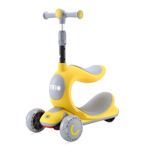 Lorelli Kinderroller Trio 2 in 1 Laufrad leuchtende Räder verstellbar klappbar gelb 