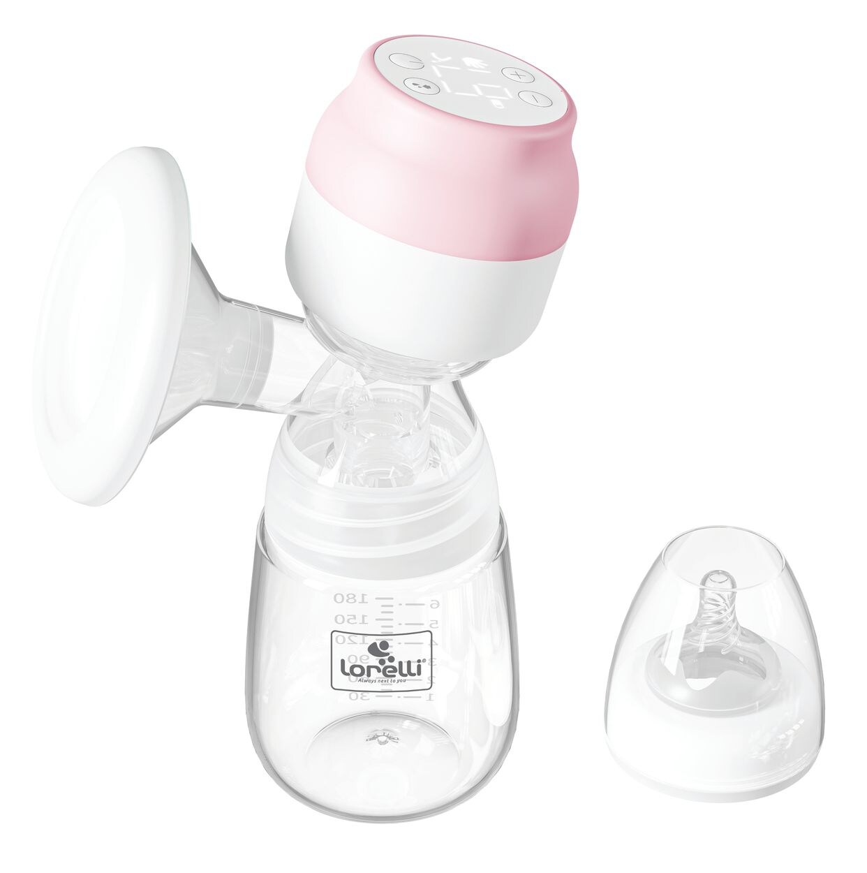 elektrische Milchpumpe Save your time LED-Anzeige 9 Pumpstärken Flasche rosa