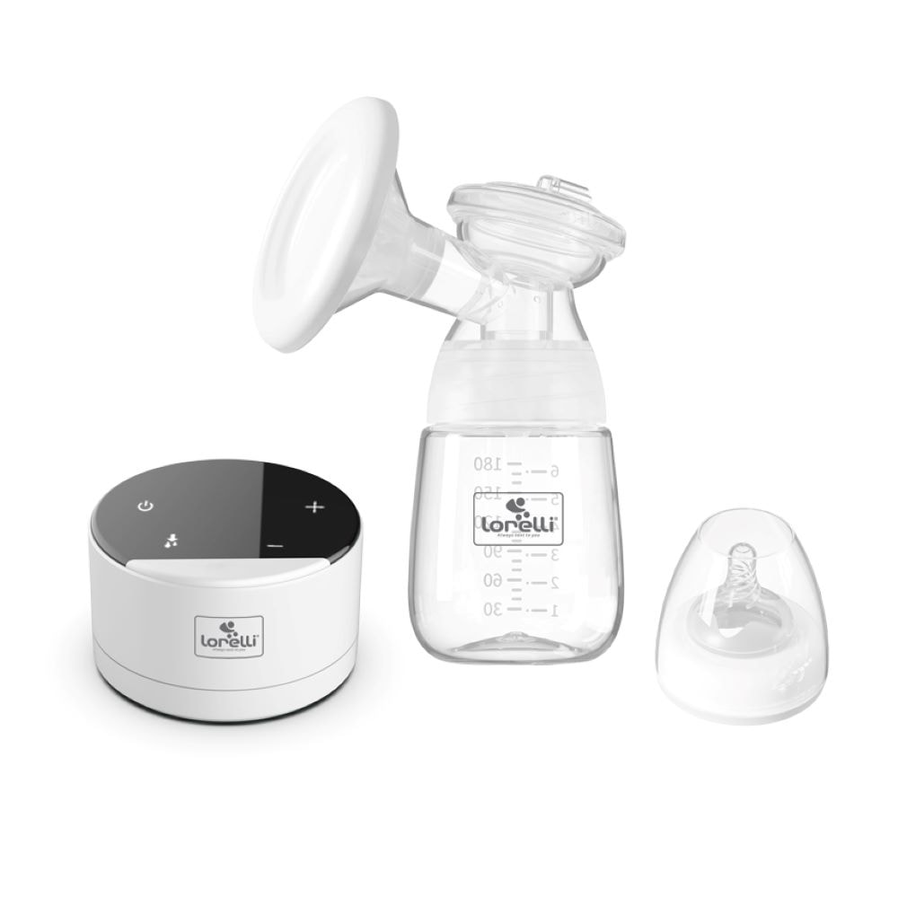 Lorelli elektrische Milchpumpe Daily Comfort Touchscreen, 180 ml, Schutzdeckel wei&szlig; 