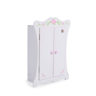 Moni Puppenkleiderschrank PH12B011, Holz, Maße 42,5 x 22 x 57 cm, 3 Kleiderbügel weiß 