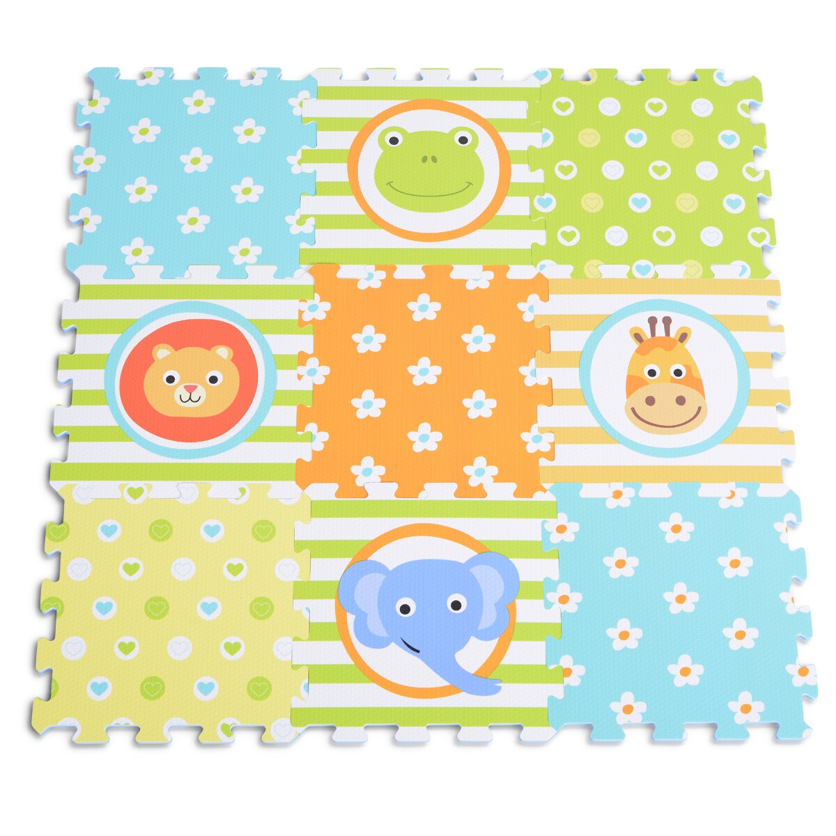 Moni Puzzlematte 9 teilig Puzzleteppich Teilegr&ouml;&szlig;e 31 x 31 cm EVA-Schaum orange 