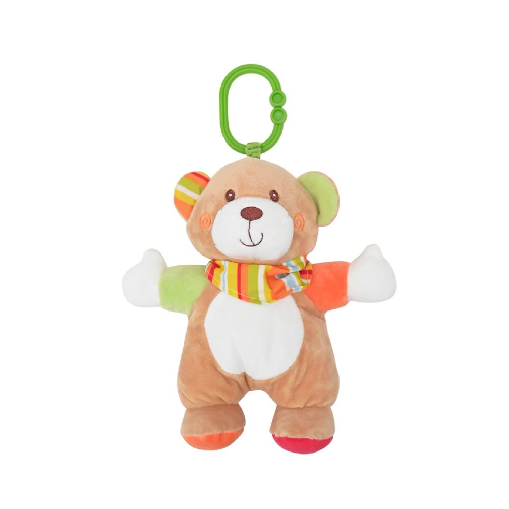 Lorelli Baby Kuscheltier Pl&uuml;sch Greifling, C-Ring, auff&auml;llige Farben, ab Geburt beige 