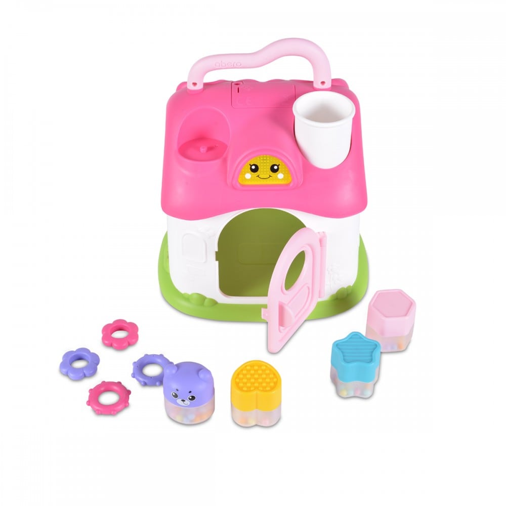 Moni Sortierspiel Elfenhaus QX-91163E Musik, Licht Formsortierspiel Formen Griff rosa 