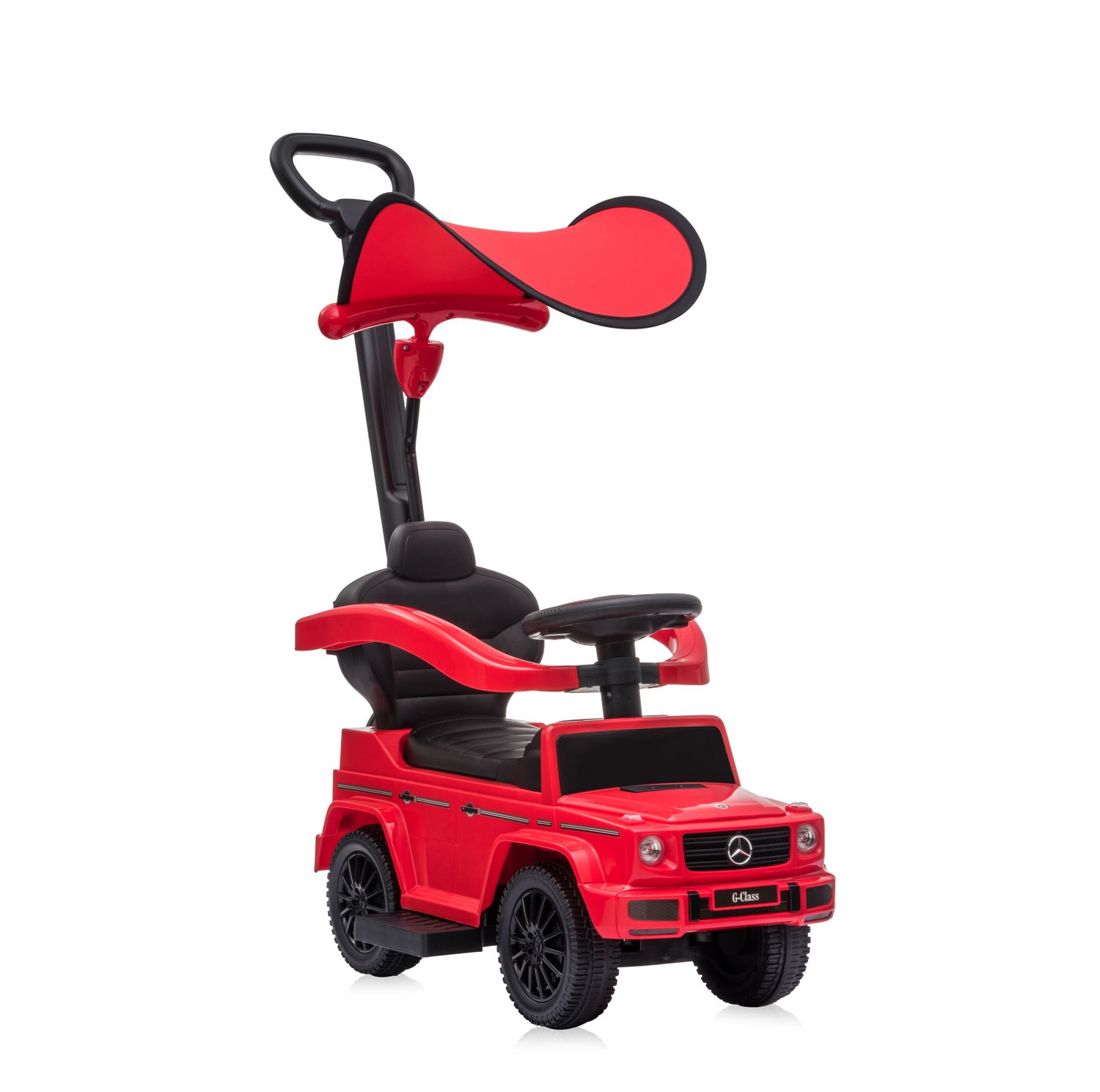 Lorelli Kinder Rutschauto Mercedes Benz G350D, Sonnendach, Schiebestange, Musik rot 