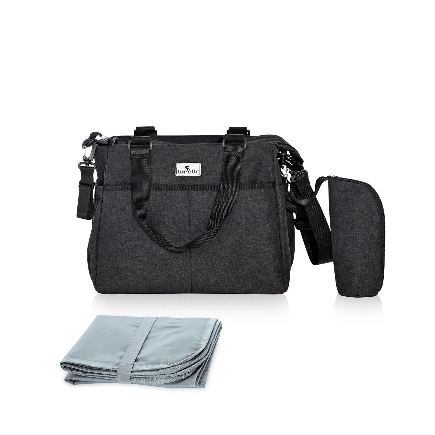 Lorelli Wickeltasche Maya Rei&szlig;verschluss Wickelunterlage isolierte Seitentasche schwarz 
