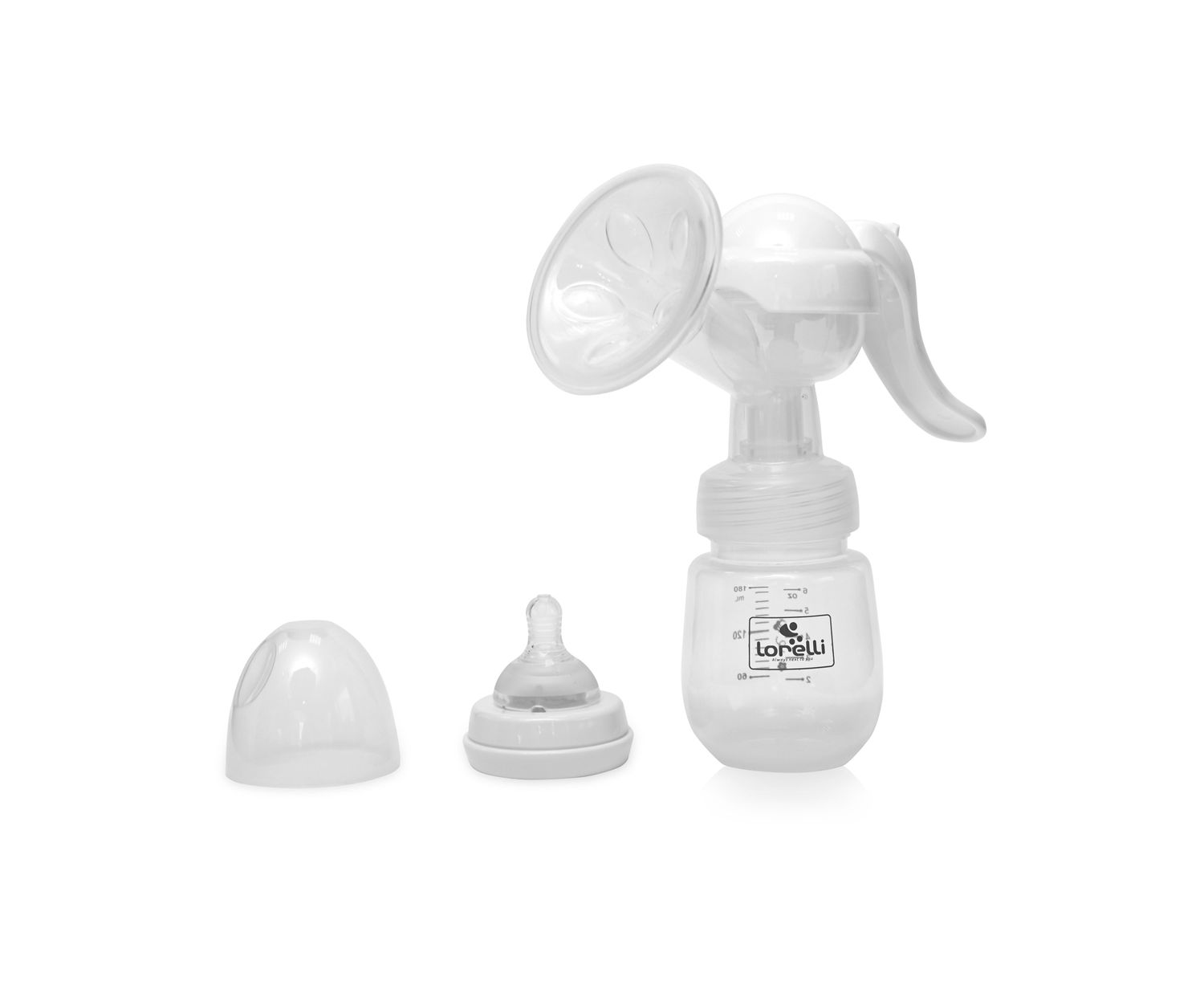 Lorelli manuelle Milchpumpe Assistant, 180 ml Flasche, ergonomischer Griff wei&szlig; 