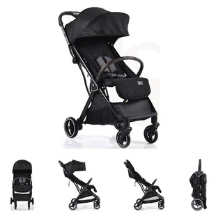 Cangaroo Kinderwagen easy Fold Buggy Alu Sonnendach verstellbar, faltbar, Korb schwarz 