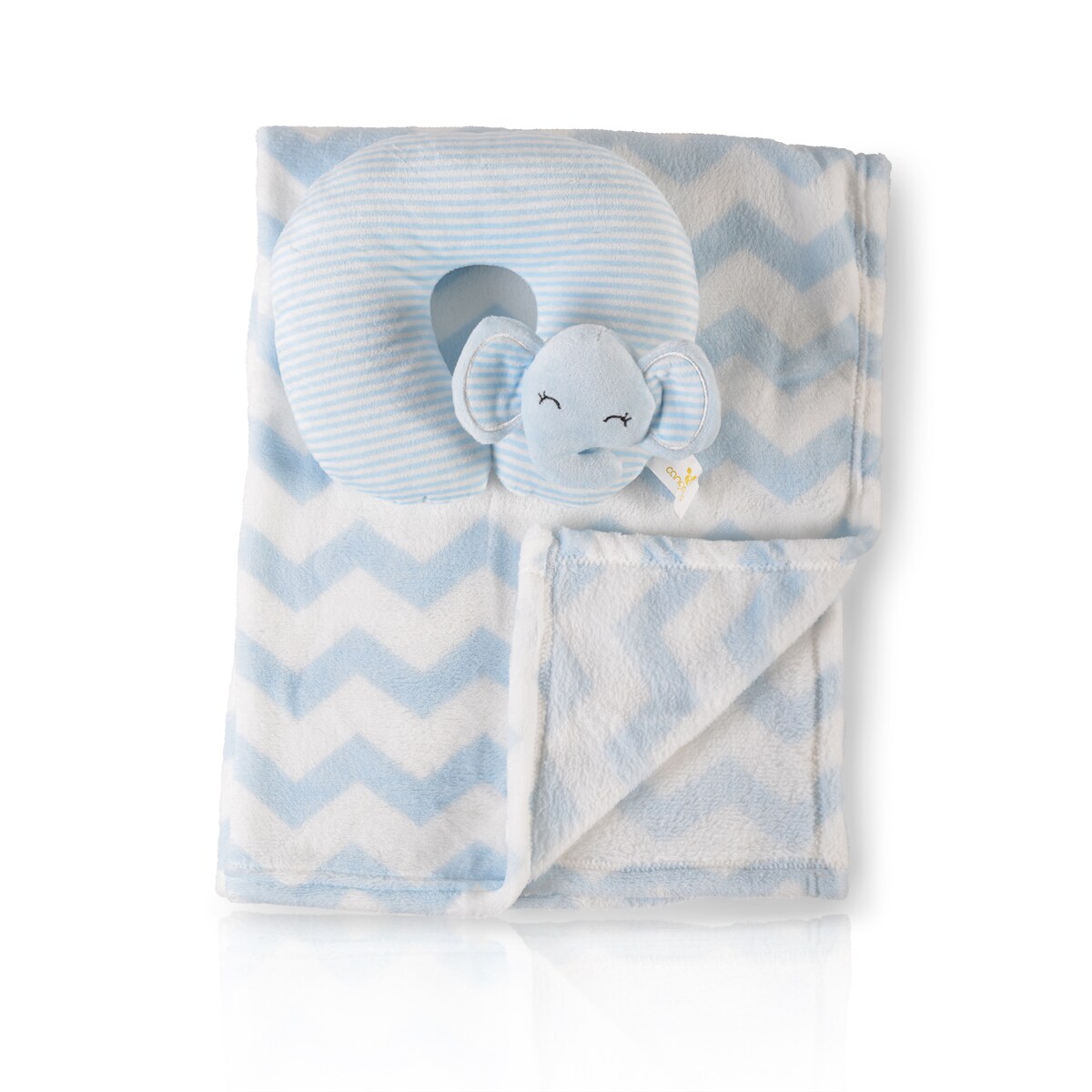 Cangaroo Babydecke Sammy Gr&ouml;&szlig;e 90 x 75 cm kuschelige Babydecke Nackenkissen blau 