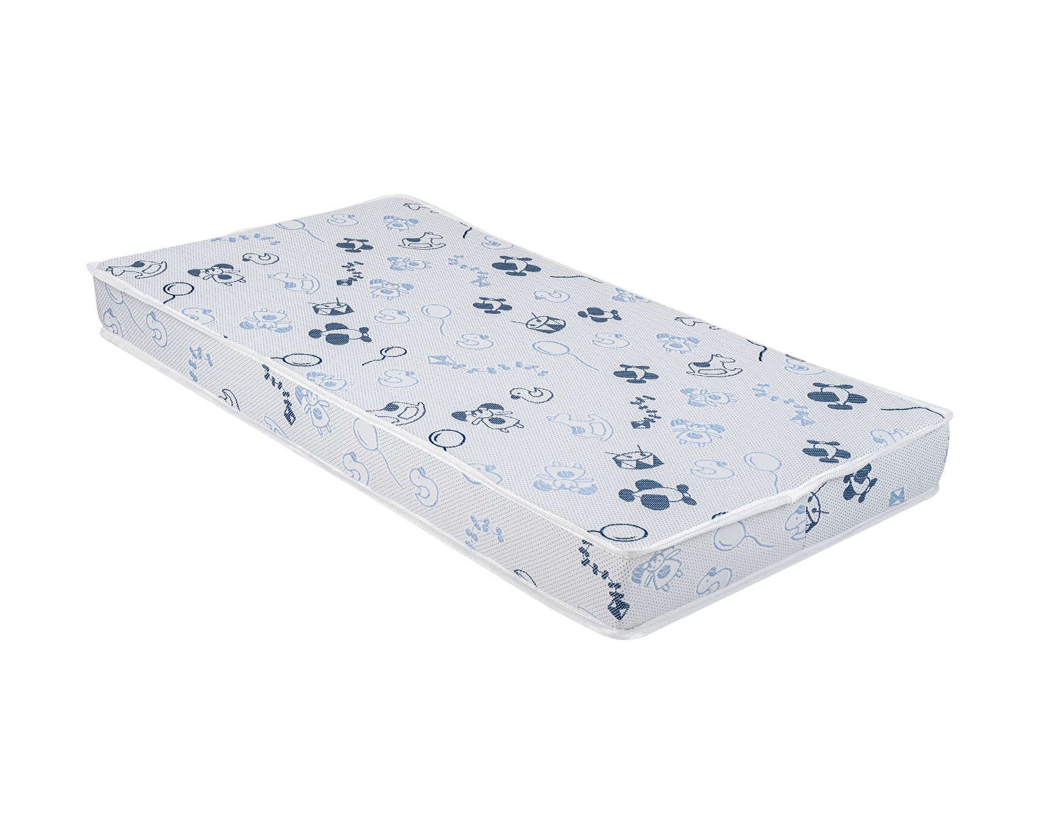 Kikkaboo Babybett-Matratze Memory Comfort, 120 x 60 x 12 cm Bindungsveredelung blau 