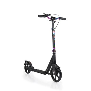 Byox Kinderroller Quick klappbar, Handbremse, Seitenständer, LED-Scheinwerfer schwarz 