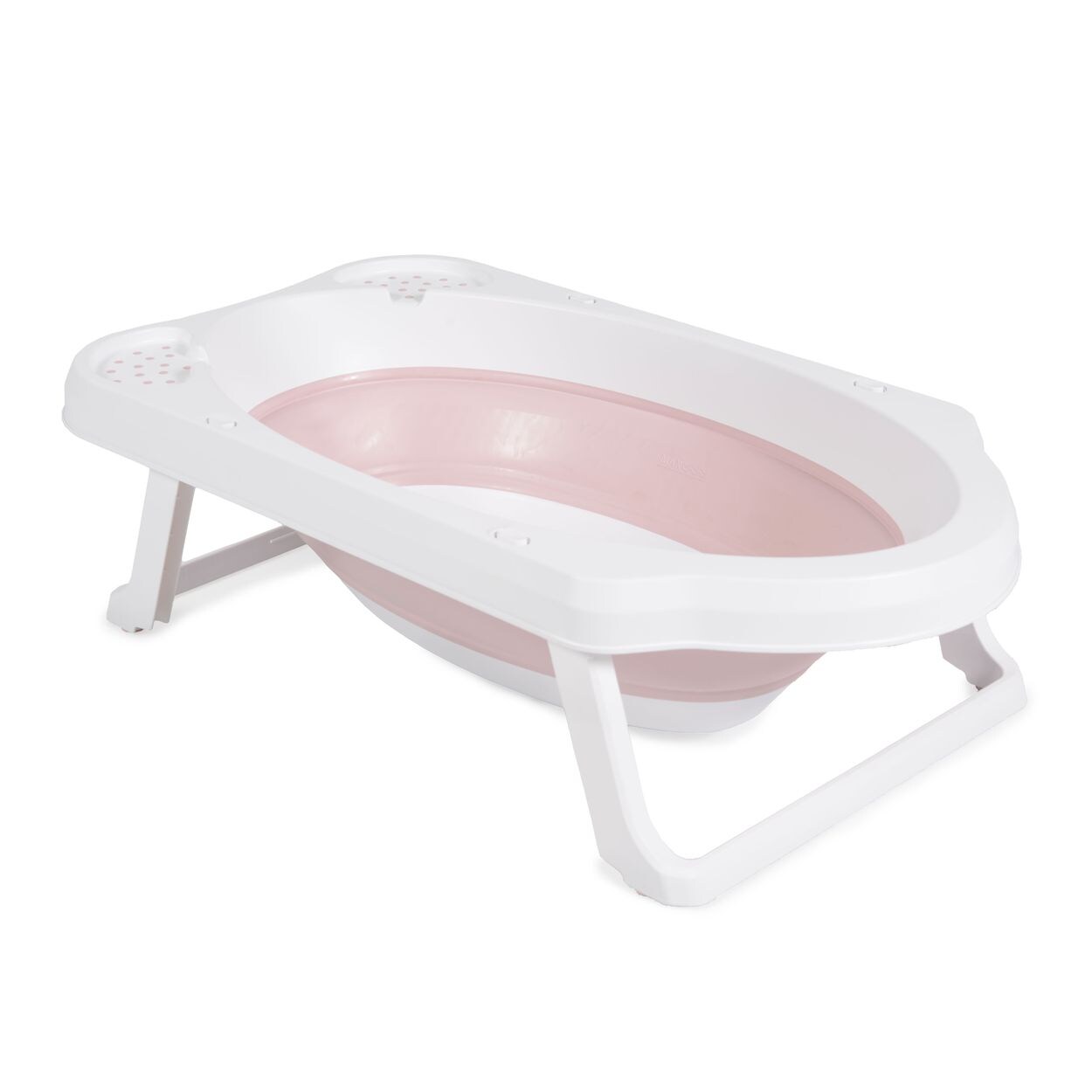 faltbare Babybadewanne Maui, 84 cm lang, Wasserablauf, Ablagefächer rosa