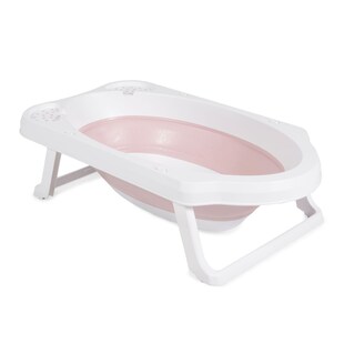 Cangaroo faltbare Babybadewanne Maui, 84 cm lang, Wasserablauf, Ablagefächer rosa 
