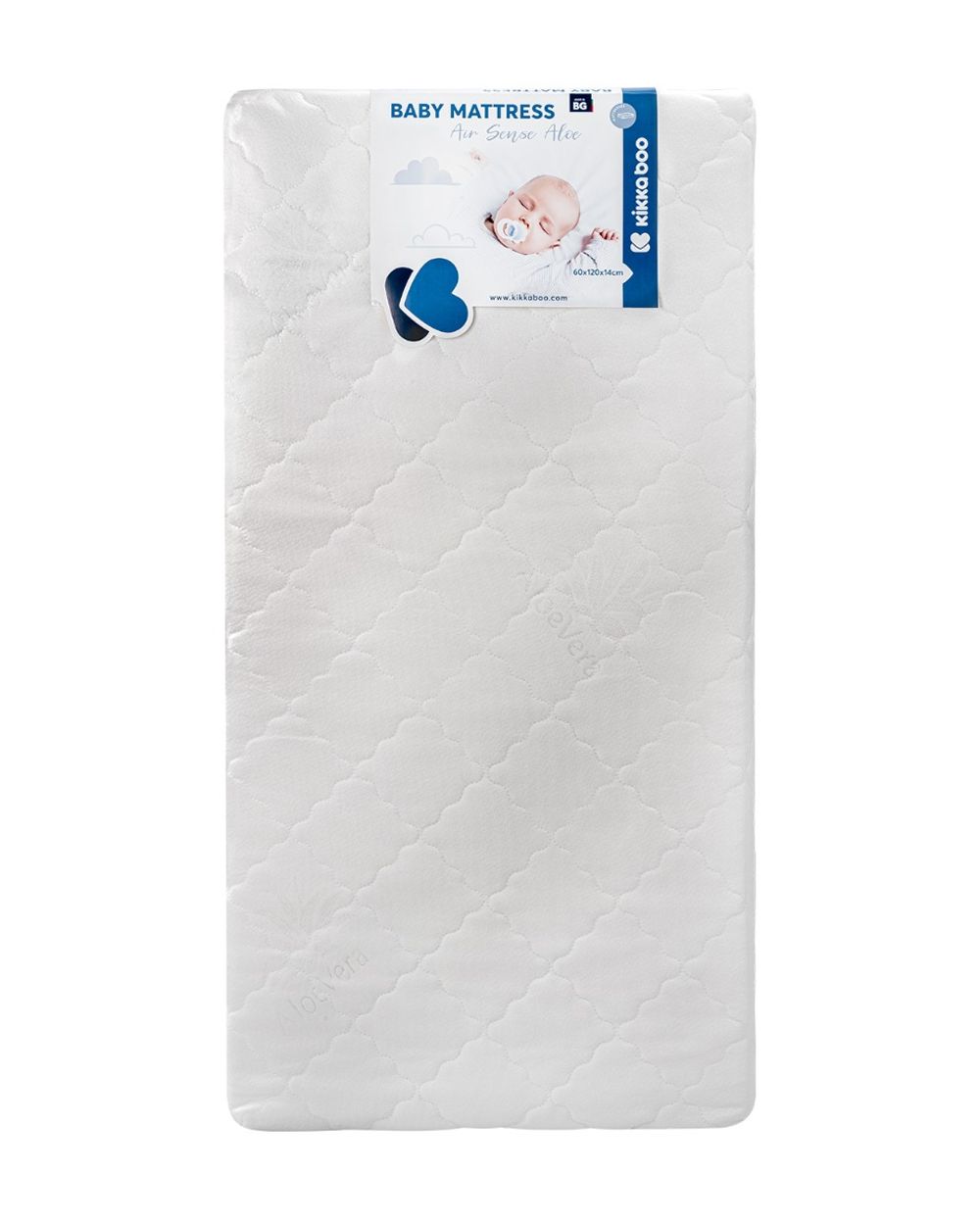 Kikkaboo Babybett Matratze Air Sense 120 x 60 x 14 cm Bezug abnehmbar, 3D Schaum wei&szlig; 