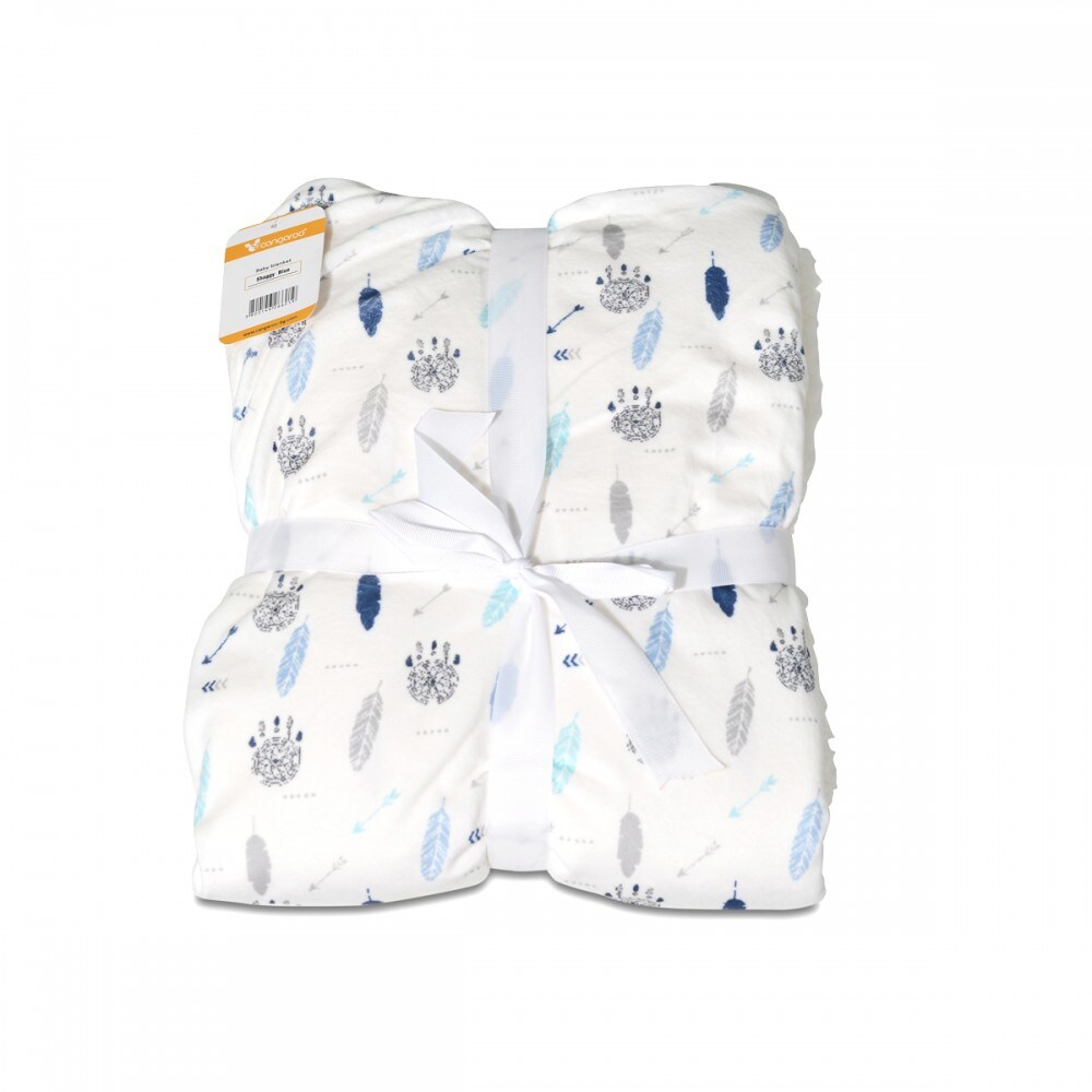 Cangaroo Babydecke Shaggy, Gr&ouml;&szlig;e 105 x 75 cm, kuschelige Babydecke, ab Geburt blau 
