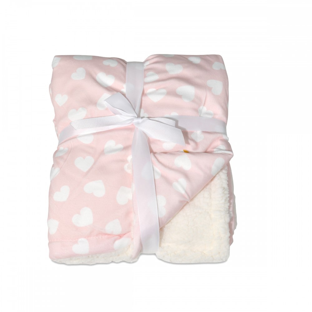 Cangaroo Babydecke Shaggy, Gr&ouml;&szlig;e 105 x 75 cm, kuschelige Babydecke, ab Geburt rosa 