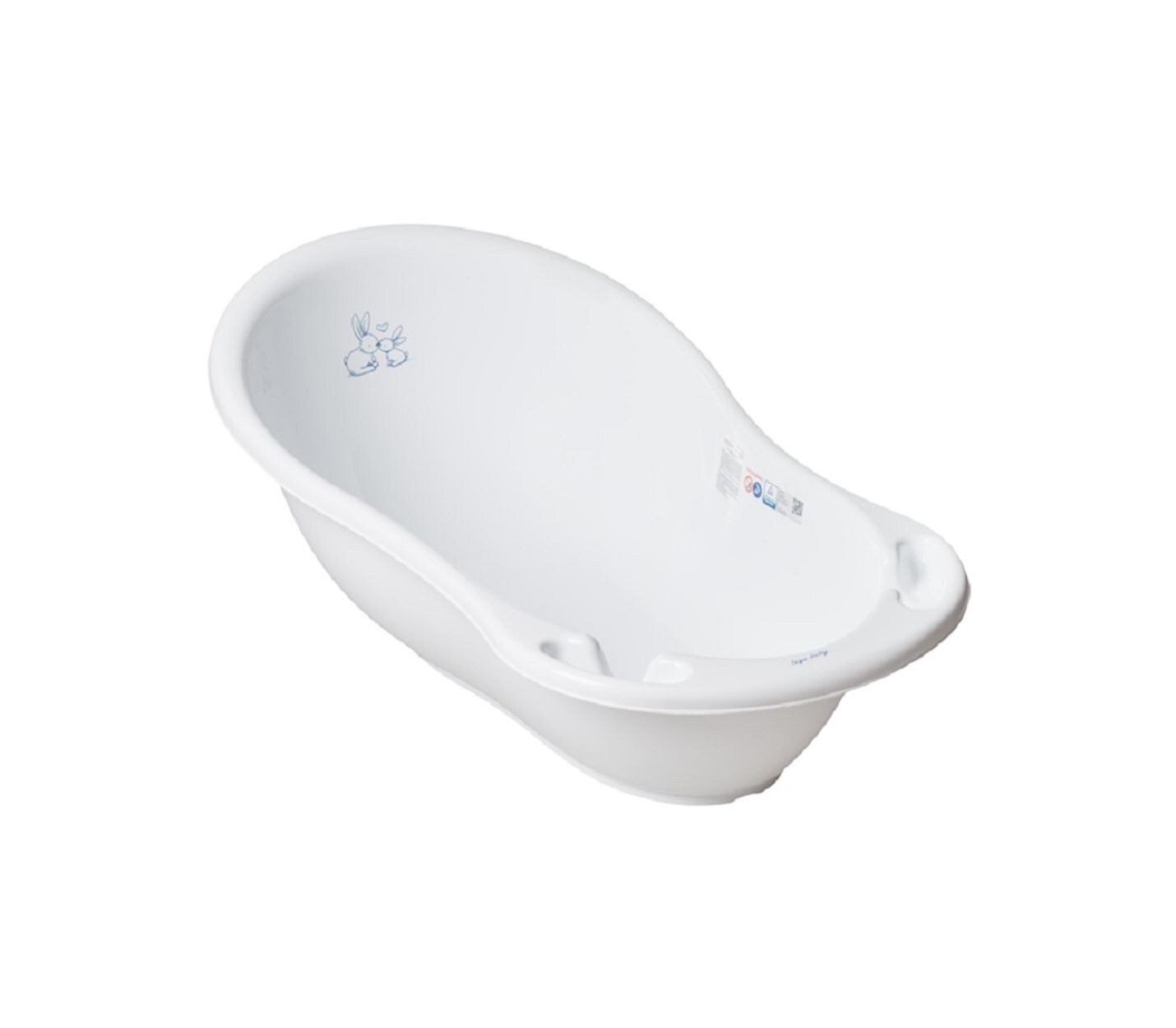 Babybadewanne Marea Hase, 102 cm lang, Ablagefächer, ab Geburt weiß