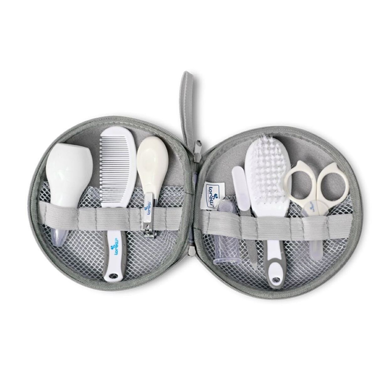 Baby Hygiene Set Reiseetui 8-tlg. Nasensauger Nagelschere Nagelknipser grau