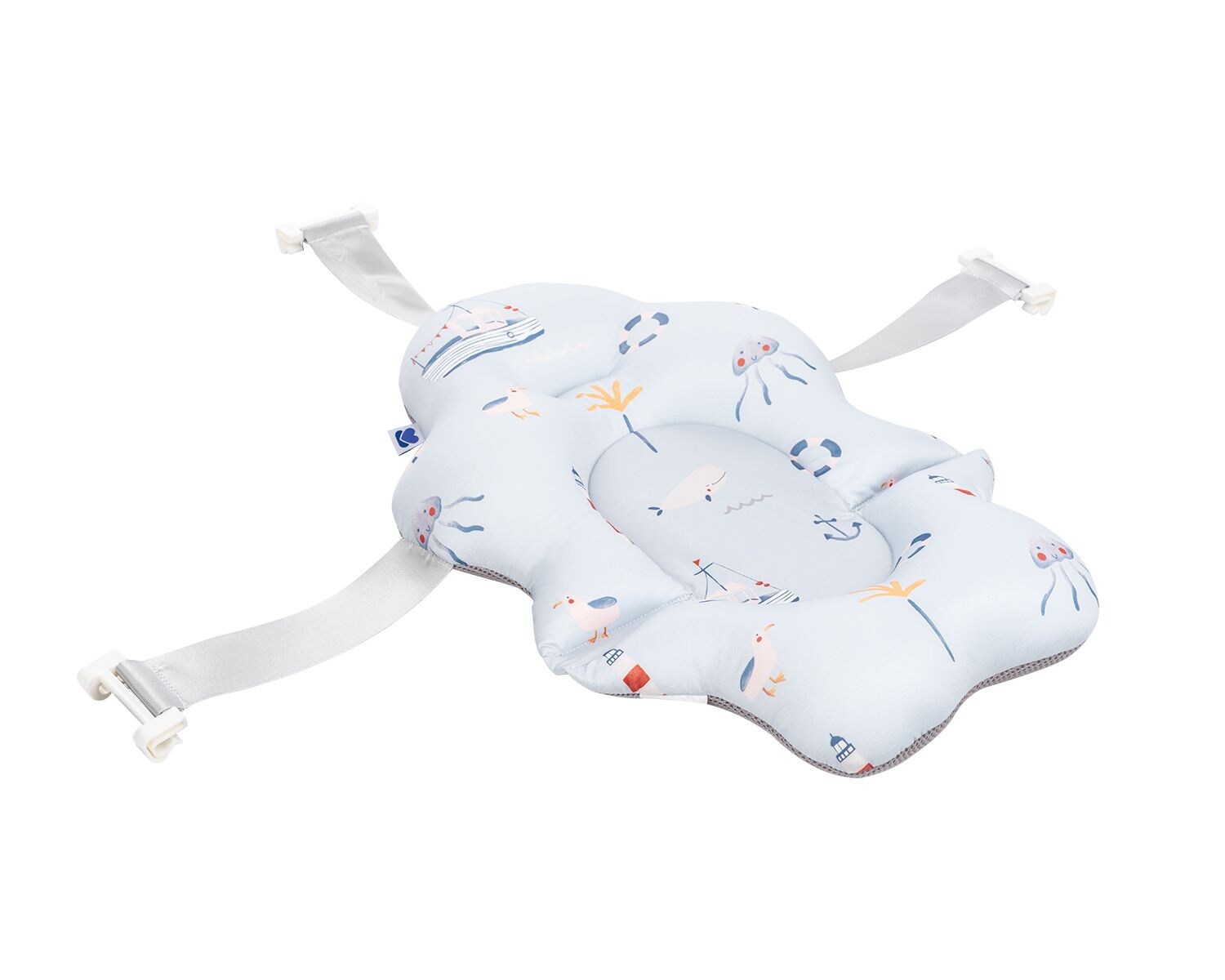 Baby Badekissen Nubo Wannenauflage Badehilfe Kunststoff-Clips ab Geburt blau