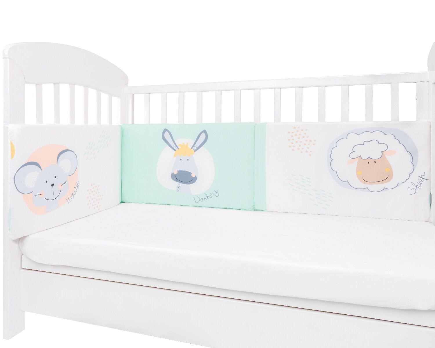 Kikkaboo Nestchen my Home Babybett 140 x 70 cm Bettumrandung 210 cm Baumwolle gr&uuml;n 
