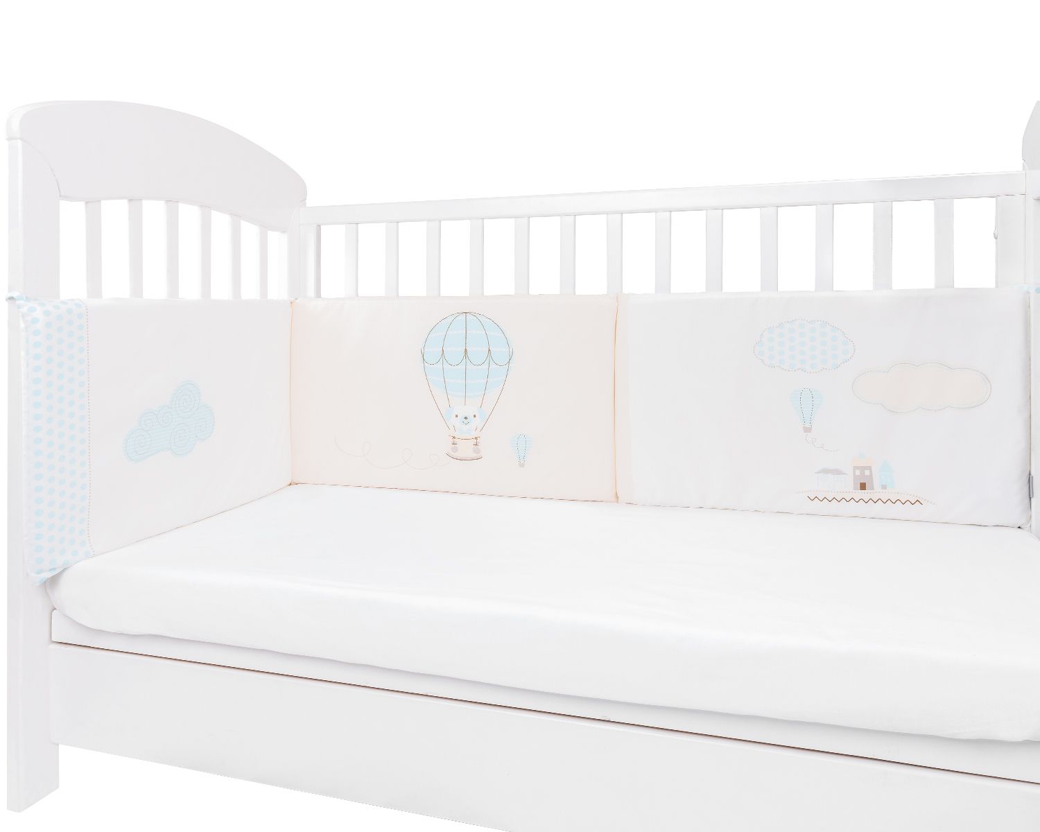 Kikkaboo Nestchen my Home Babybett 140 x 70 cm Bettumrandung 210 cm Baumwolle hellblau 