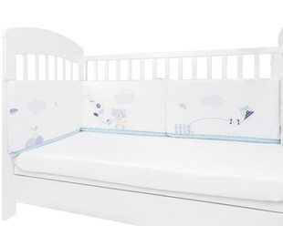 Kikkaboo Nestchen my Home Babybett 140 x 70 cm Bettumrandung 210 cm Baumwolle weiß 