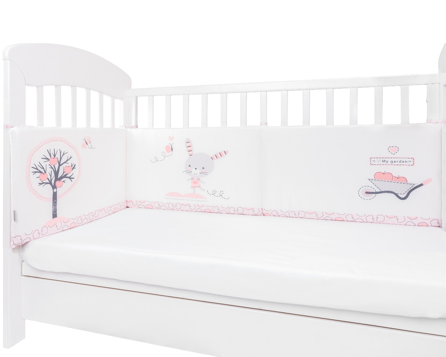Kikkaboo Nestchen my Home Babybett 140 x 70 cm Bettumrandung 210 cm Baumwolle pink 