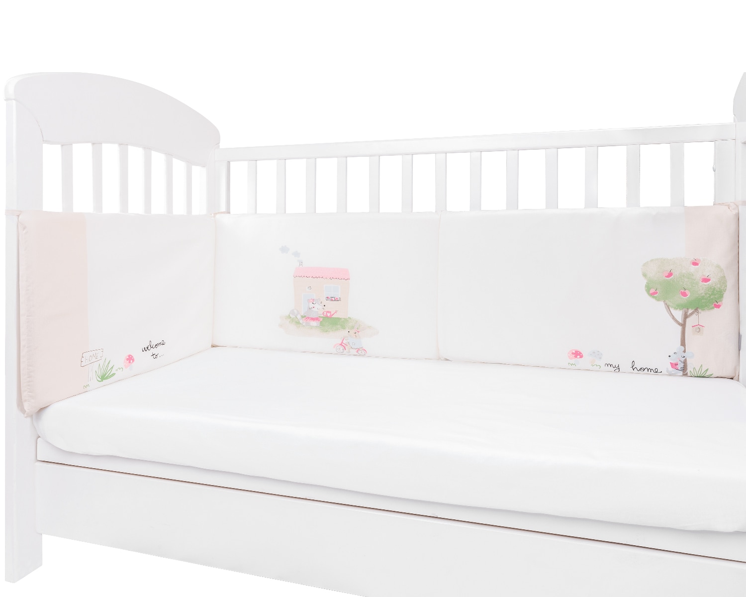 Kikkaboo Babybett Nestchen f&uuml;r Babybett 120 x 60 cm, Bettumrandung 180 x 35 cm beige 