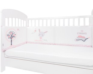 Kikkaboo Babybett Nestchen für Babybett 120 x 60 cm, Bettumrandung 180 x 35 cm pink 