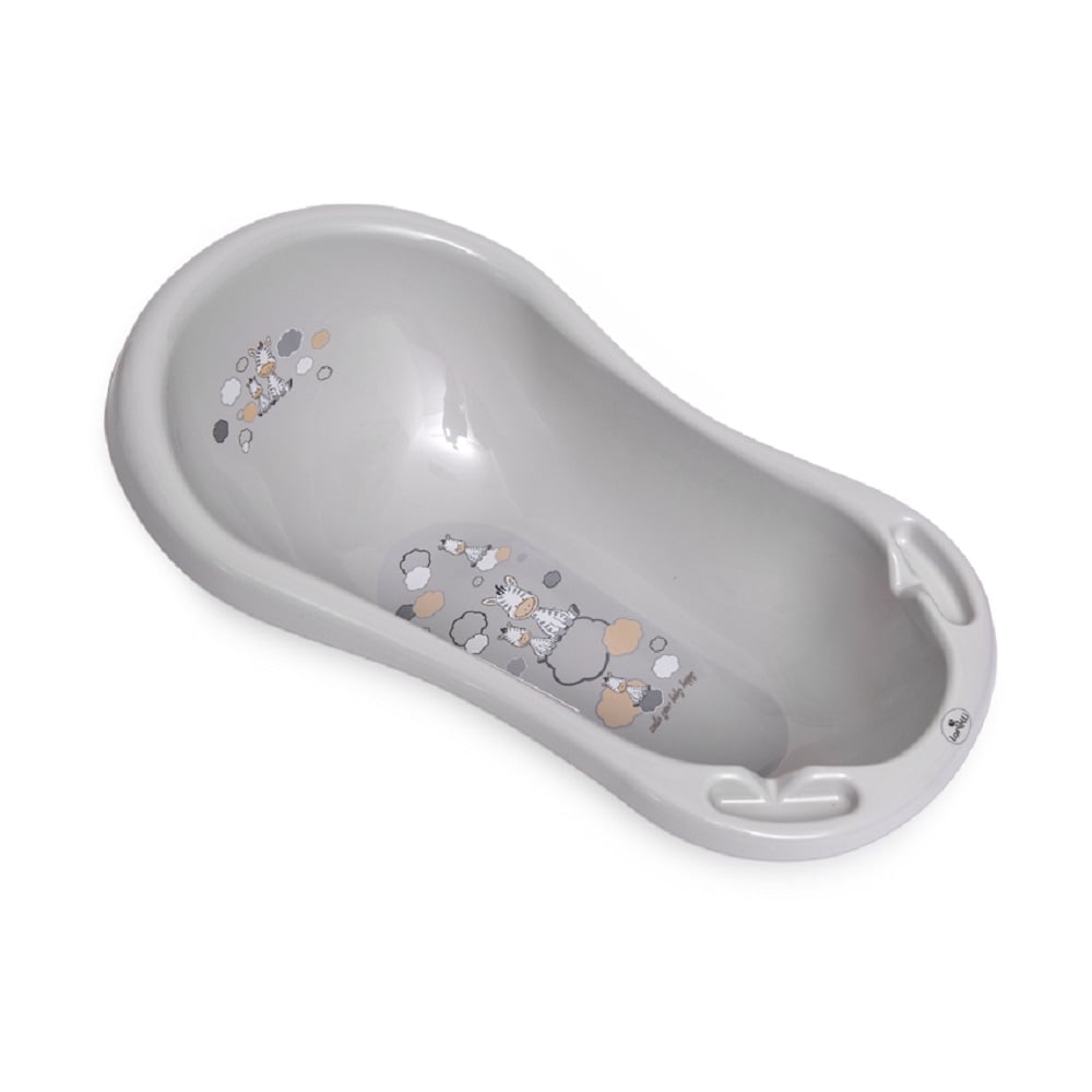 Lorelli Babybadewanne, 84 cm lang, Ablagef&auml;cher, ergonomische Form, ab Geburt grau 