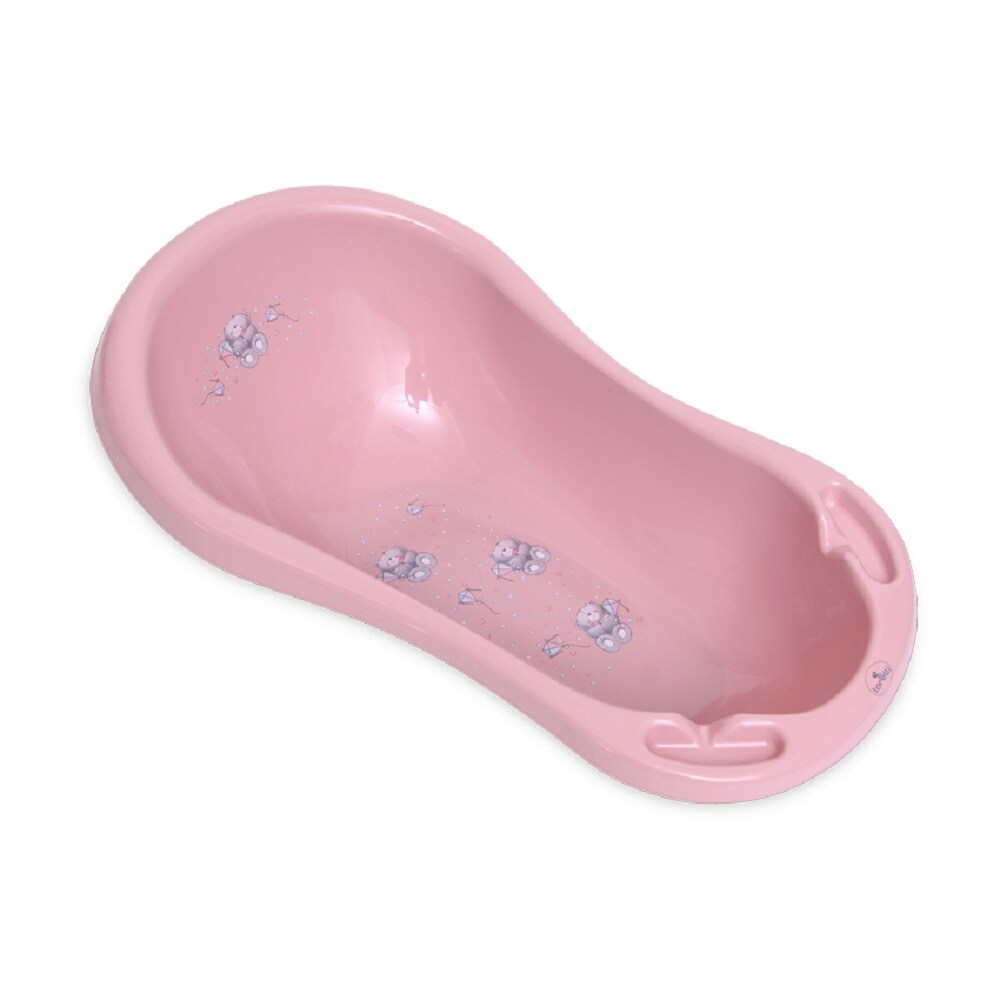 Lorelli Babybadewanne, 84 cm lang, Ablagef&auml;cher, ergonomische Form, ab Geburt rosa 
