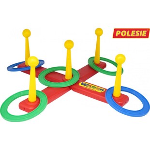 Polesie Kinder Ringwurfspiel 41388, Geschicklichkeitsspiel, für drin und draußen rot 