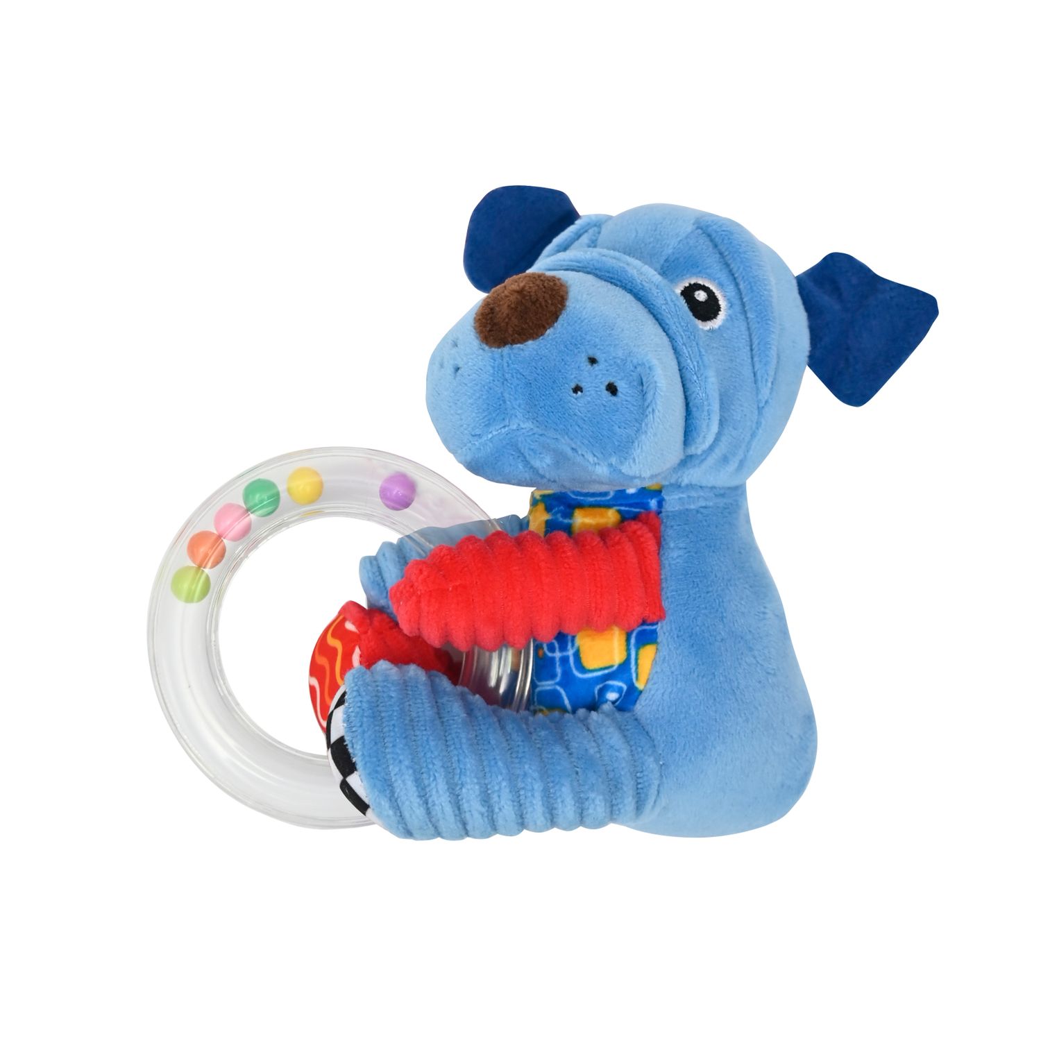 Lorelli Baby Pl&uuml;schtier, Rasselring, Greifling, Rassel, Kuscheltier, ab Geburt blau 