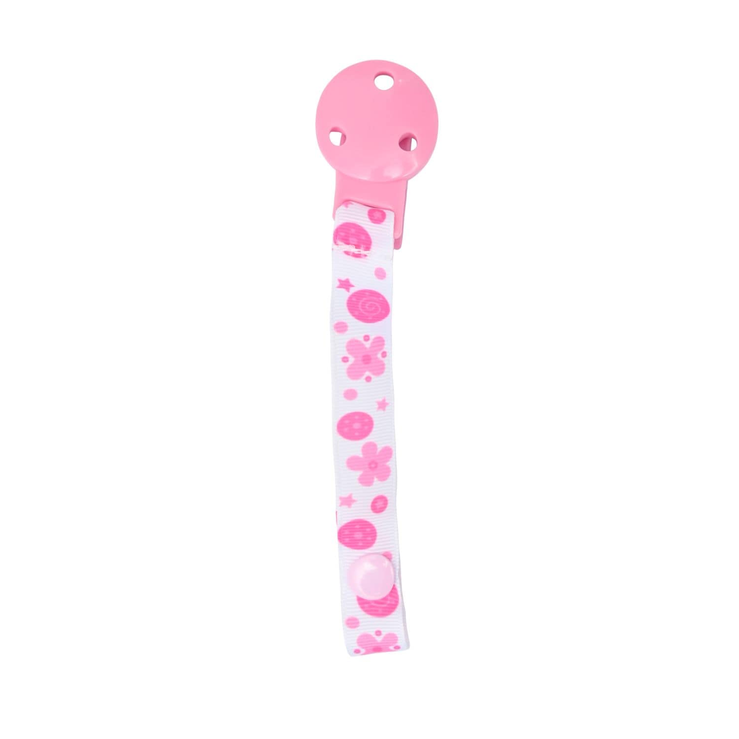 Lorelli Baby-Schnullerkette, Schnullerhalter, Schnullerband, Clip, ab Geburt rosa 