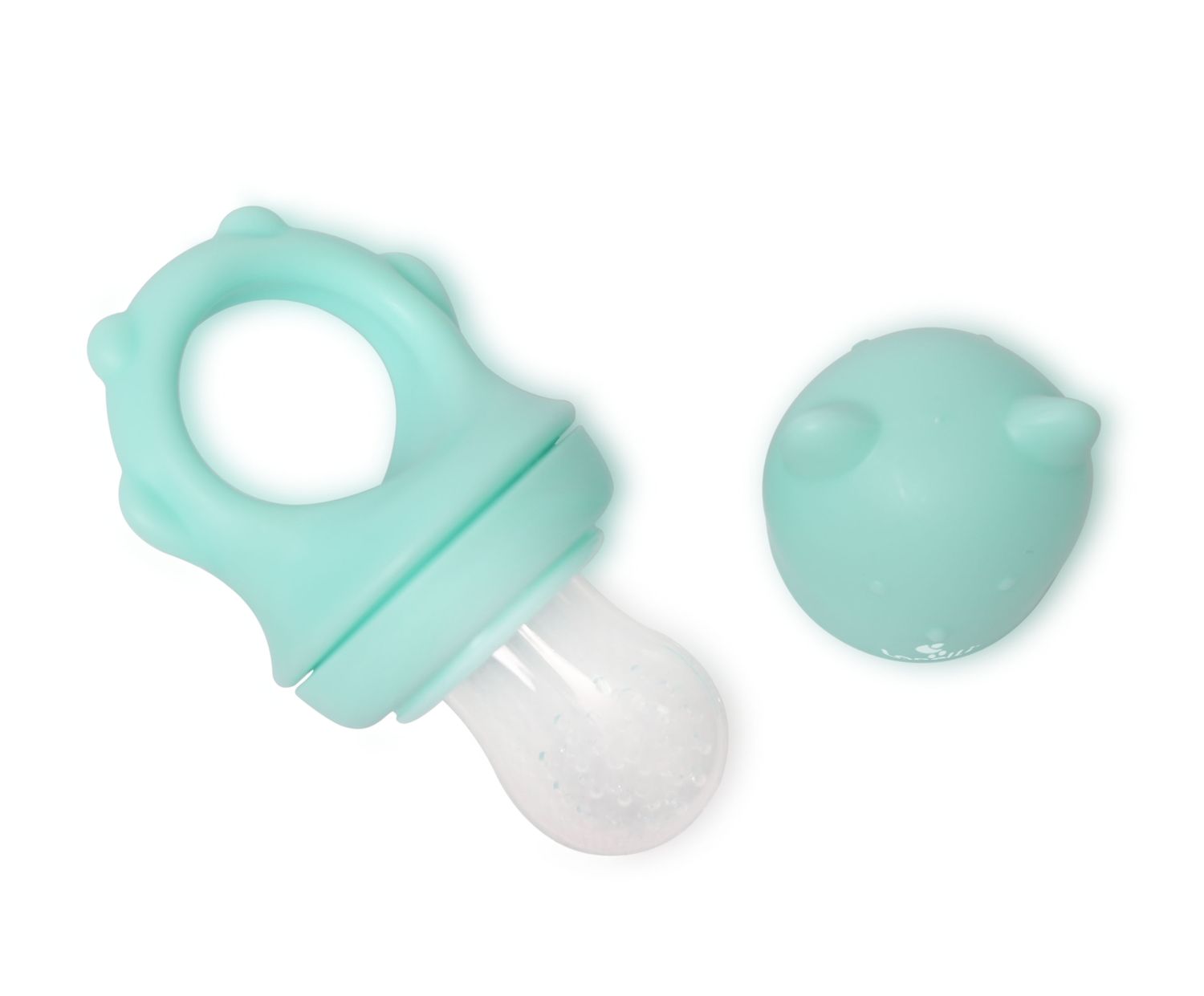 Baby Care Fruchtsauger 2 in 1, Bei&szlig;ring, Beikostsauger, F&uuml;tterhilfe, Schutzkappe t&uuml;rkis 